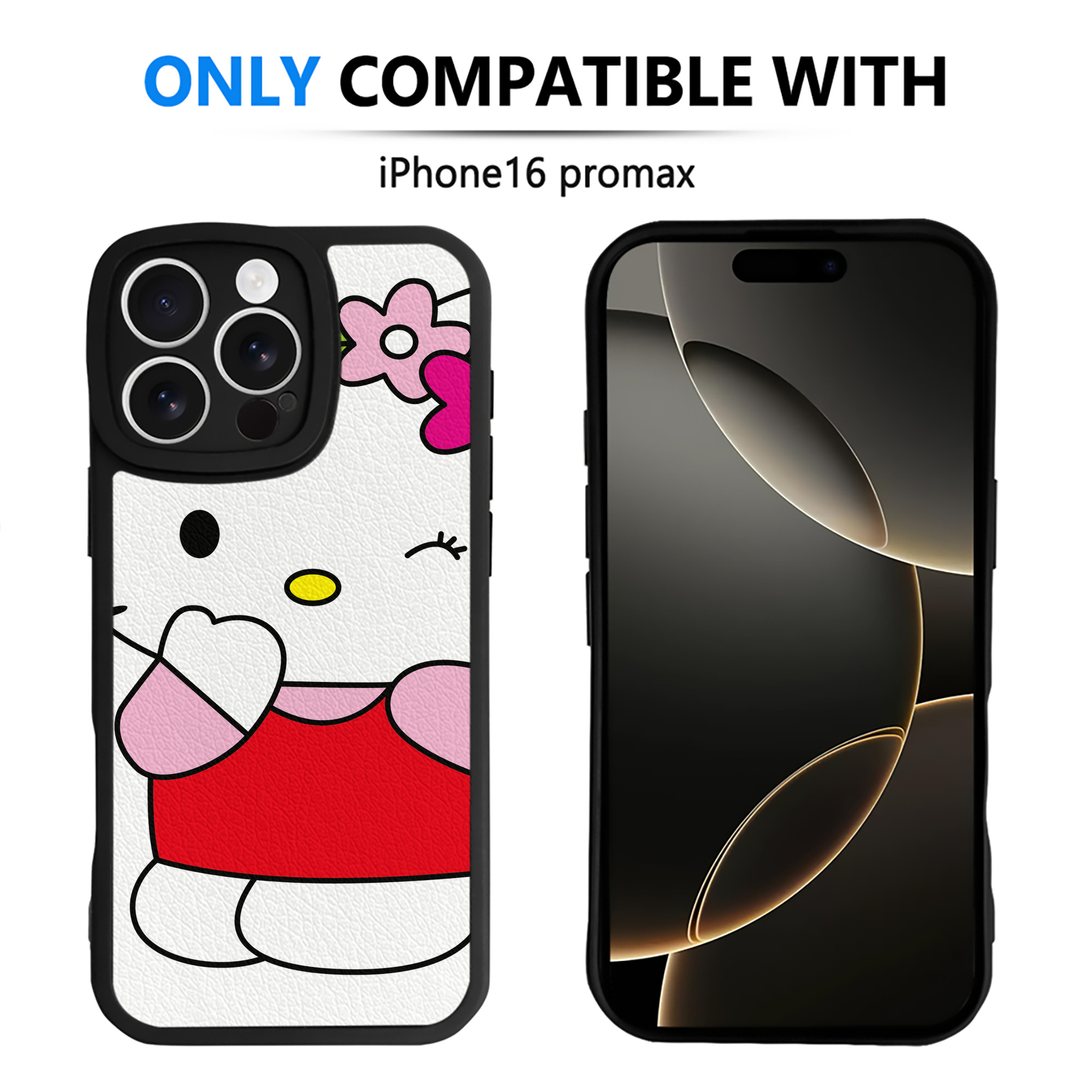 （画像用） Hello Kitty ハローキティ 【iPhone 16シリーズ対応】シリコンスマホケース（レザー調） 材質：シリコン